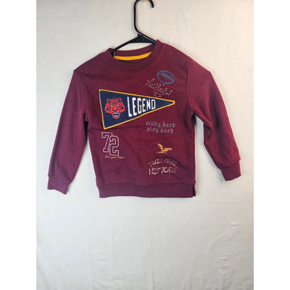 365 Kids Garanimals Boys Maroon Varsity Legend Tiger Sweatshirt Size 6